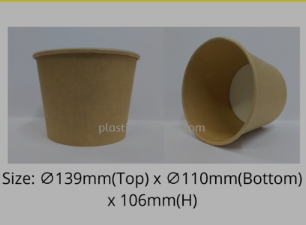 Kraft Paper Soup Bowl 850/1000ml with PP Lid for Noodles, Soup and Porridge Takeaway