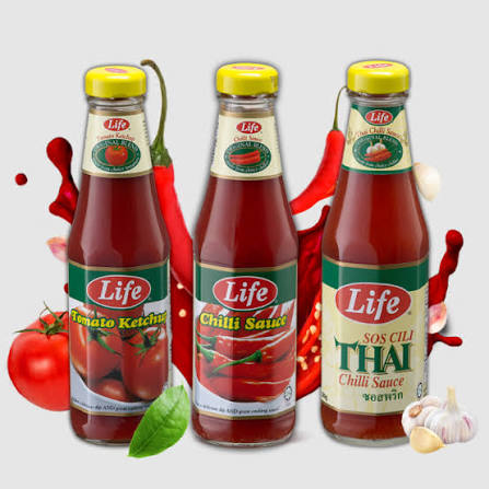 LIFE BRAND TOMATO/CHILI/THAI CHILI SAUCE 340G[24BTL/CTN]