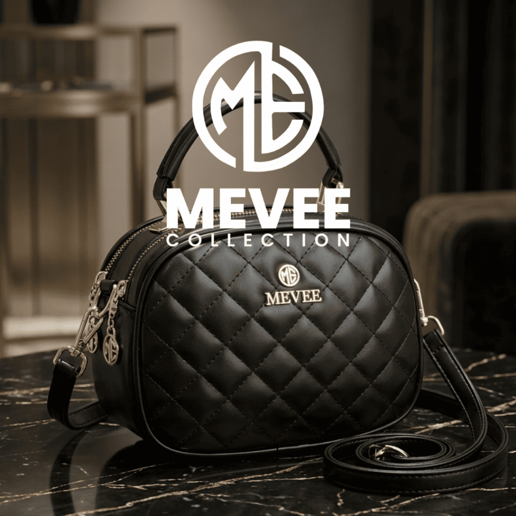 MEVEE CELESTE Half Moon Quilted Leather Handbag