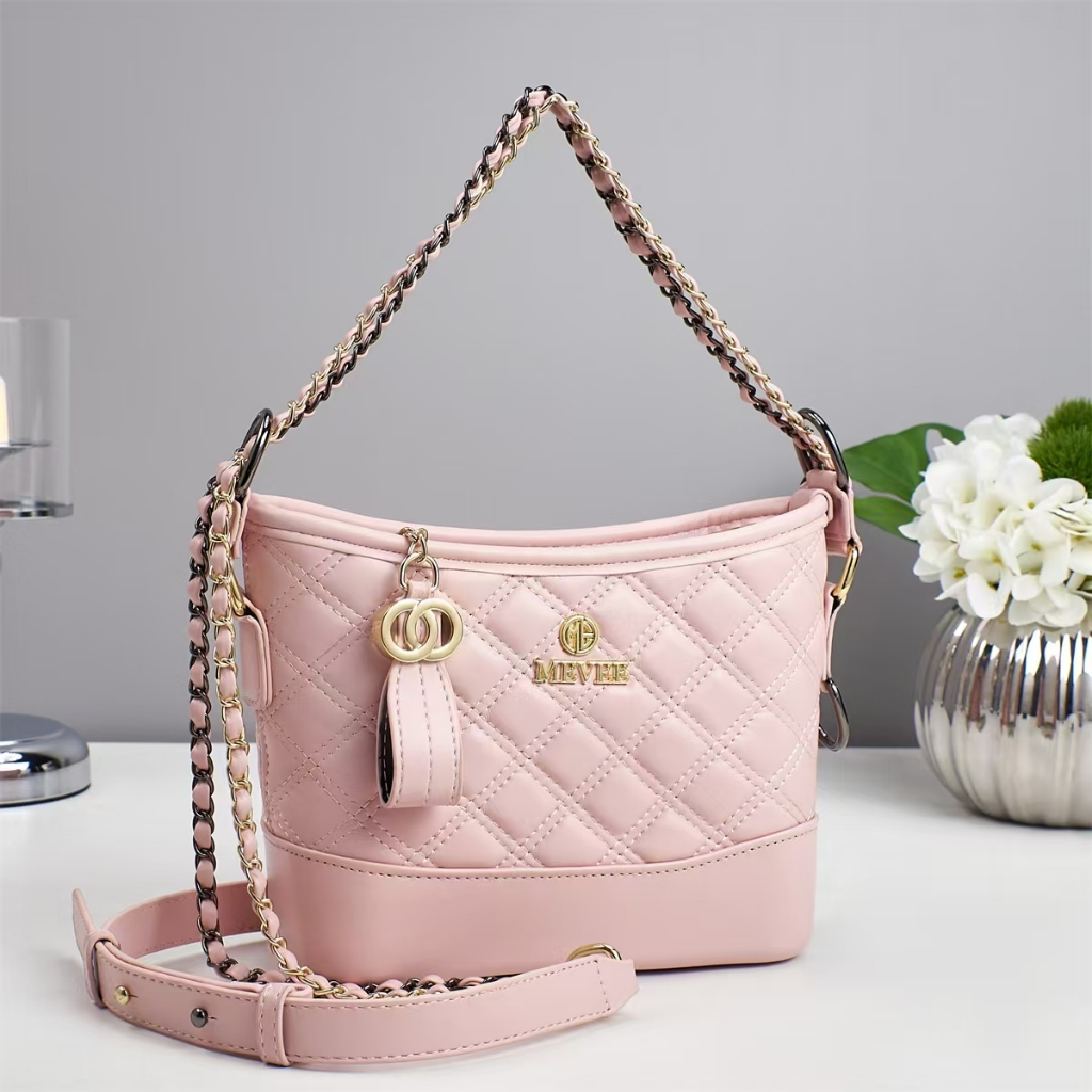 Y45【BELLANOR VELLARA】Grace Leather Mini Bucket Bag | Classic Petite Silhouette | Effortless Day-to-Night Elegance