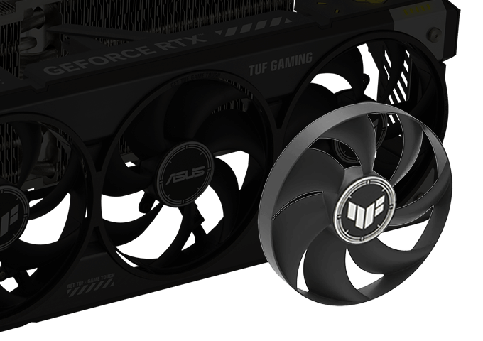 Triple Axial-tech fans · more airflow, less noise