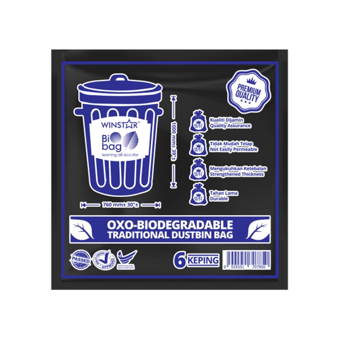 Commercial Black Trash Bag（OXO-BioDegradable for Restaurant Kitchen Cleaning
